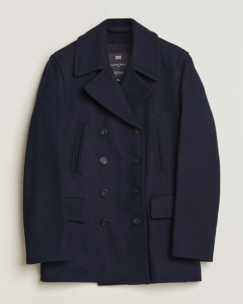 Pre-owned Gloverall Churchill Reefer Peacoat Navy M – Blau