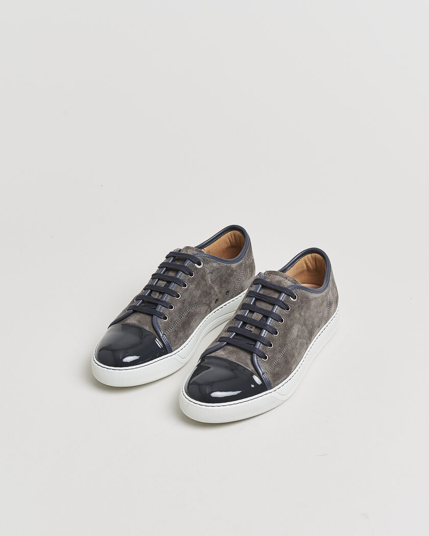 Pre-owned Lanvin DBB1 Patent Cap Toe Sneaker Dark Grey UK8 - EU42 – Grau