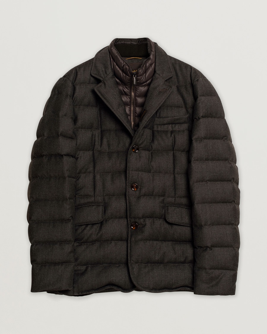 MooRER Nomos Wool Padded Jacket Brown 52 – Braun