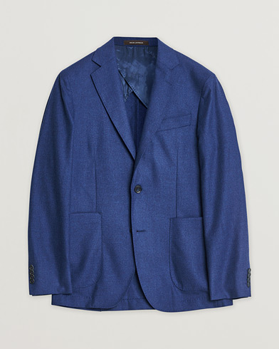 Oscar Jacobson Einar Cashmere Flannel Blazer Blue 44 – Blau