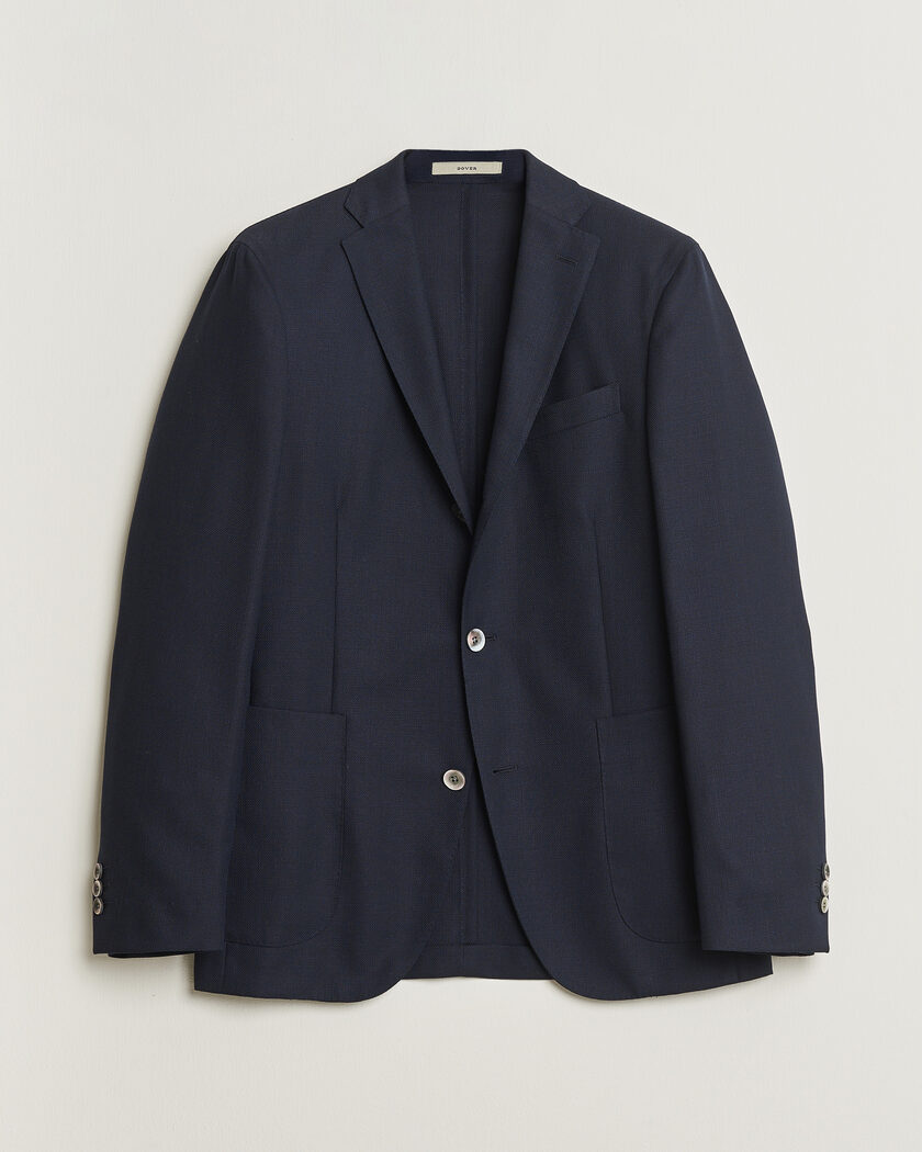 Pre-owned Boglioli Dover Wool Hopsack Blazer Navy 48 – Blau