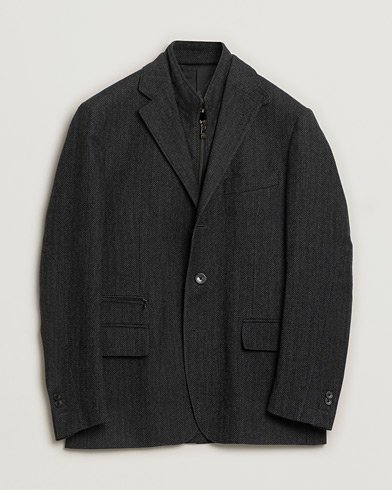 Corneliani ID Flannel Blazer Grey Melange 48 – Blau