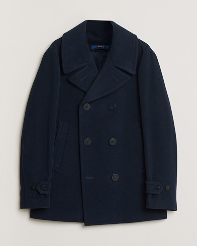 Pre-owned Polo Ralph Lauren Wool Peacoat Navy M – Blau