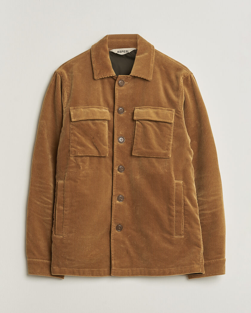 Aspesi Corduroy Cotton Shirt Jacket Tan L – Braun