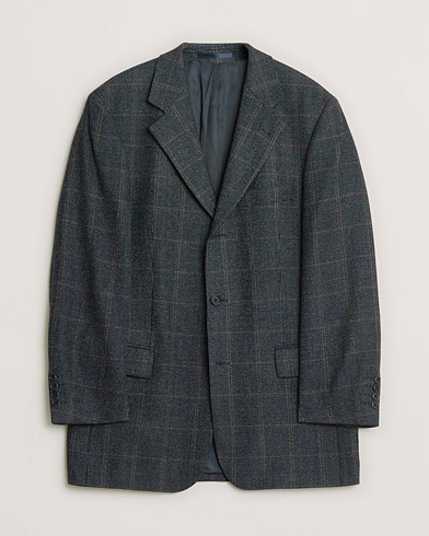 Pre-owned BOSS Vintage Wool Checked Blazer Navy 48 – Blau