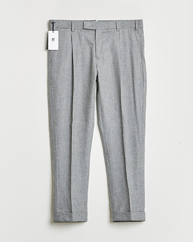 Pre-owned PT01 Pleated Wool Trousers Grey Melange 50 – Grau