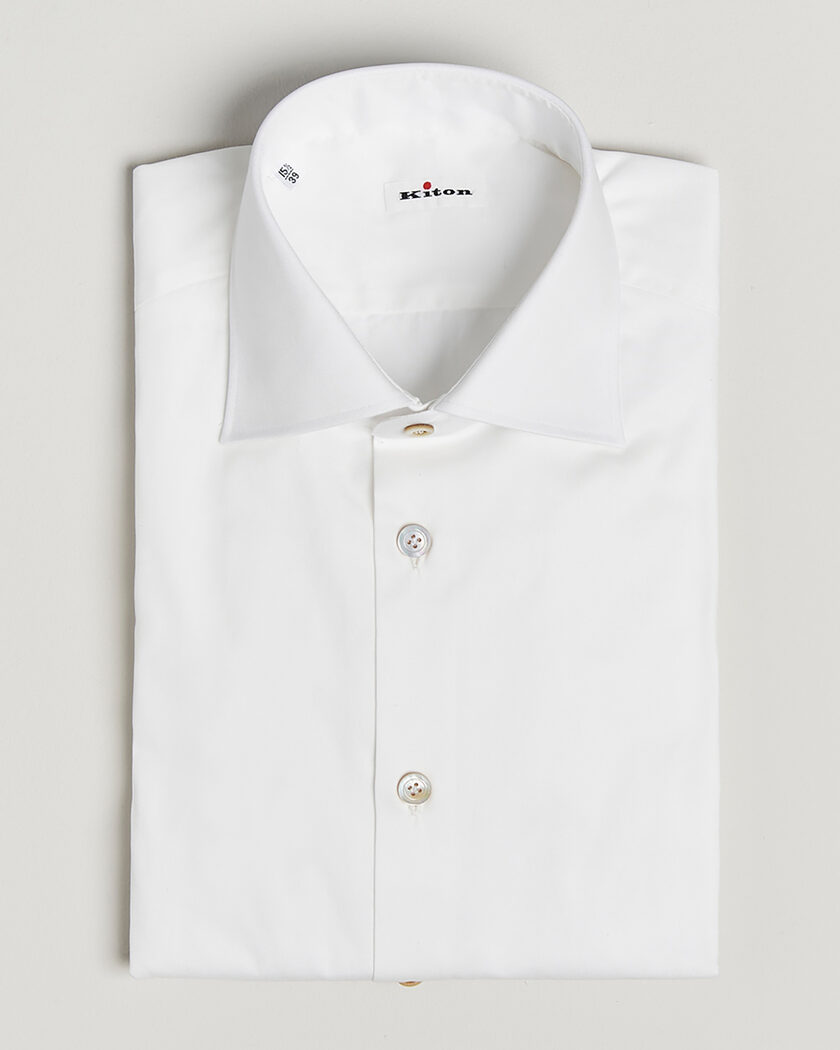 Pre-owned Kiton Slim Fit Dress Shirt White 38 - S – Weiß