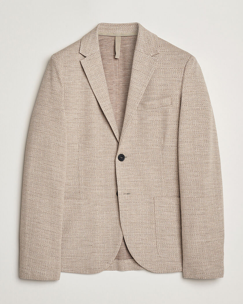 Pre-owned Harris Wharf London Loro Piana Hopsack Wool/Silk/Linen Blazer Oat 50 – Beige