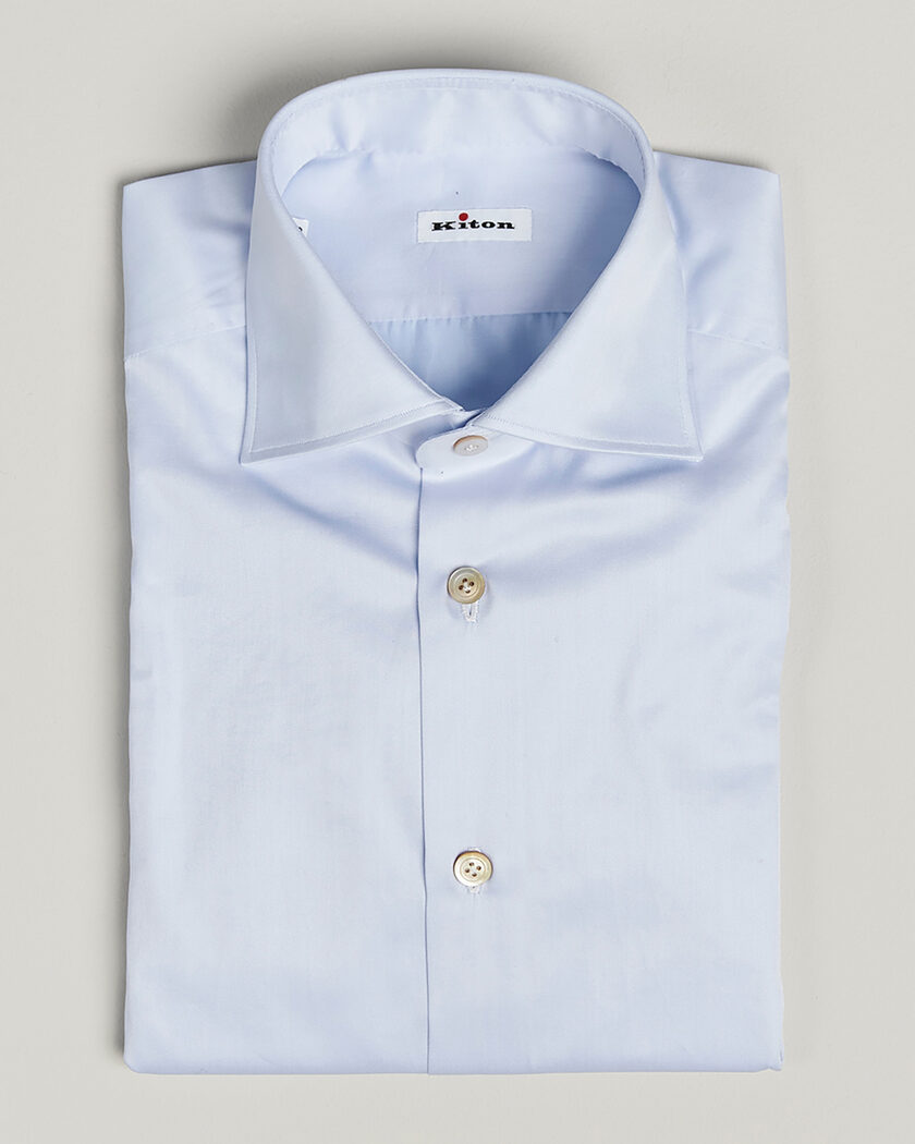 Kiton Cotton Dress Shirt Light Blue 38 - S – Blau