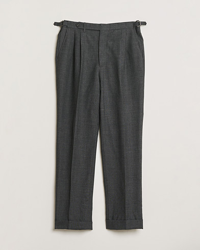 Pre-owned Berg&Berg High Waisted Double Pleated Wool Trousers Dark Grey 52 – Grau