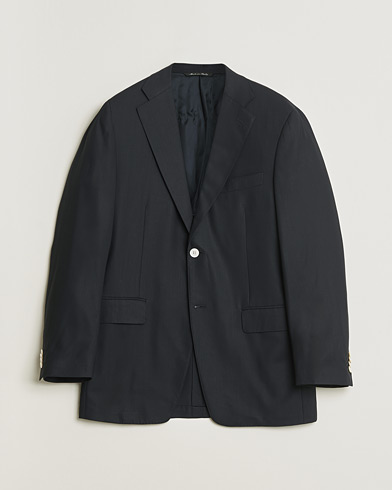 Pre-owned Canali Hopsack Wool Blazer Navy 50 – Blau