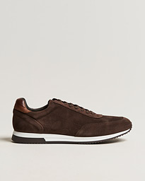 Loake Shoemakers Bannister Running Sneaker Dark Brown Suede