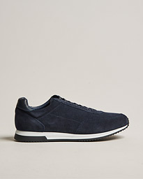 Loake Shoemakers Bannister Running Sneaker Navy Suede