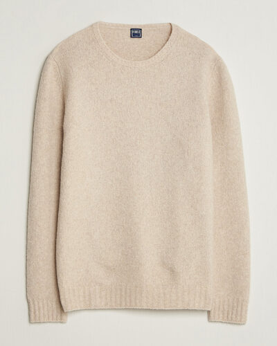 Fedeli Cashmere Blend Boucle Sweater Light Grey