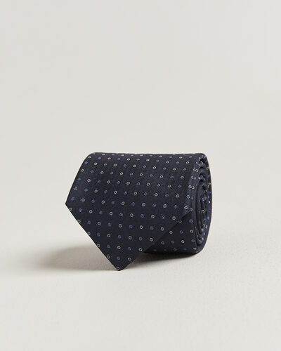 Canali Jacquard Silk Tie Navy
