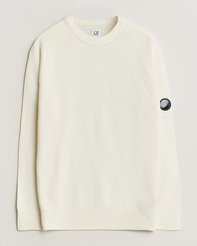 C.P. Company Knitted Lambswool Crew Neck White