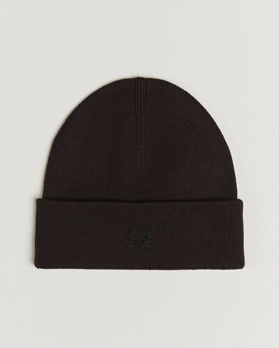 Fred Perry Merino Wool Beanie Rich Brown