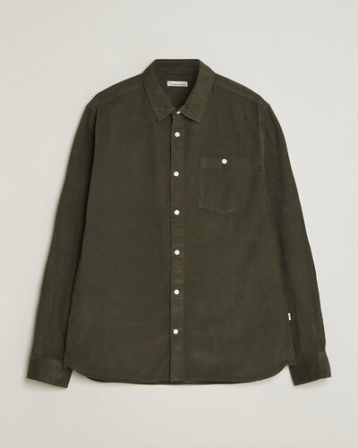KnowledgeCotton Apparel Regular Fit Cord Shirt Forest Night