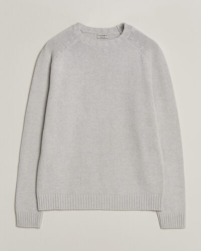 Morgano Heavy Knitted Wool/Cashmere Crewneck Light Grey