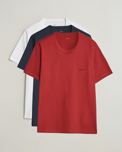 BOSS BLACK 3-Pack Crew Neck T-Shirt White/Red/Navy