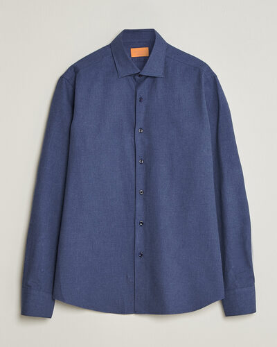 Grigio Washed Flannel Shirt Navy