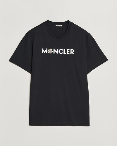 Moncler Logo Lettering T-Shirts Navy
