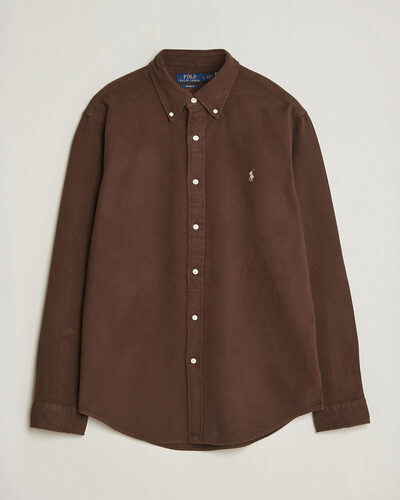 Polo Ralph Lauren Custom Fit Brushed Flannel Shirt Nutmeg Brown