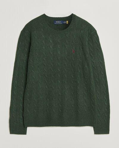 Polo Ralph Lauren Wool/Cashmere Cable Crew Neck Lodgepole Pine Heather