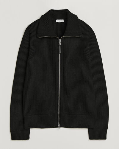 Tiger of Sweden Niall Wool Heavy Knitted Full Zip Black