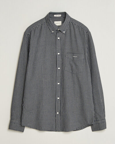 Gant Regular Fit Windblown Flannel Checked Shirt Evening Blue