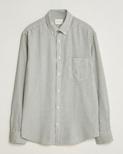Gant Regular Fit Windblown Flannel Checked Shirt Blue Horizon