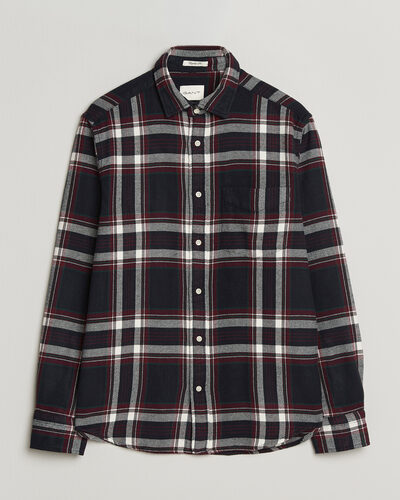 Gant Regular Fit Flannel Checked Overshirt Evening Blue