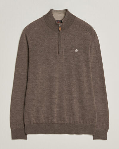 Morris John Merino Half Zip Brown