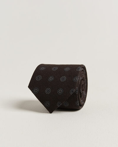 Amanda Christensen Wool Medallion 8cm Tie Brown