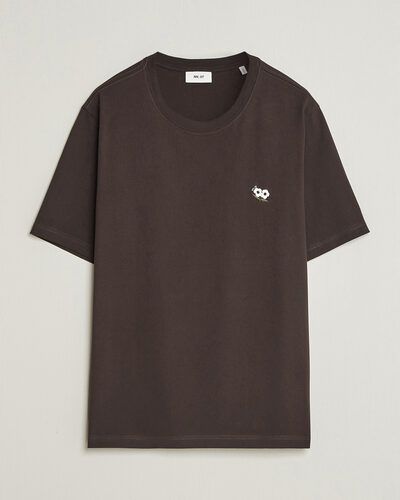NN07 Jett Embroidered Crew Neck T-Shirt Deep Truffle