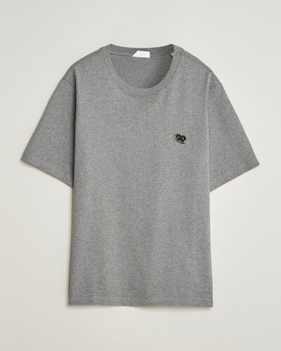 NN07 Jett Embroidered Crew Neck T-Shirt Grey Melange