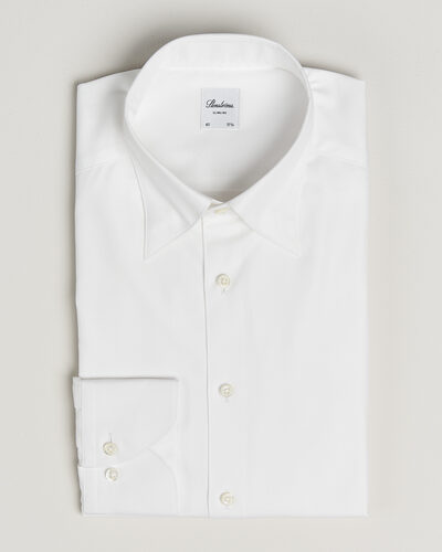 Stenströms Slimline Twofold Cotton Button Under Shirt White