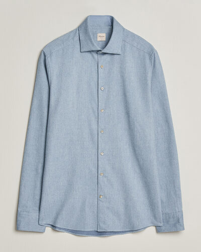 Stenströms Slimline Flannel Shirt Blue