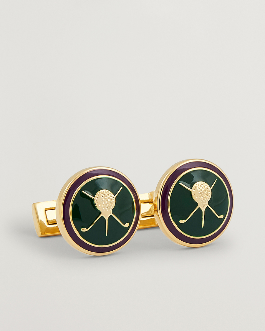 Herren | Skultuna Cuff Links Golf Gold/Green | Skultuna | Cuff Links Golf Gold/Green
