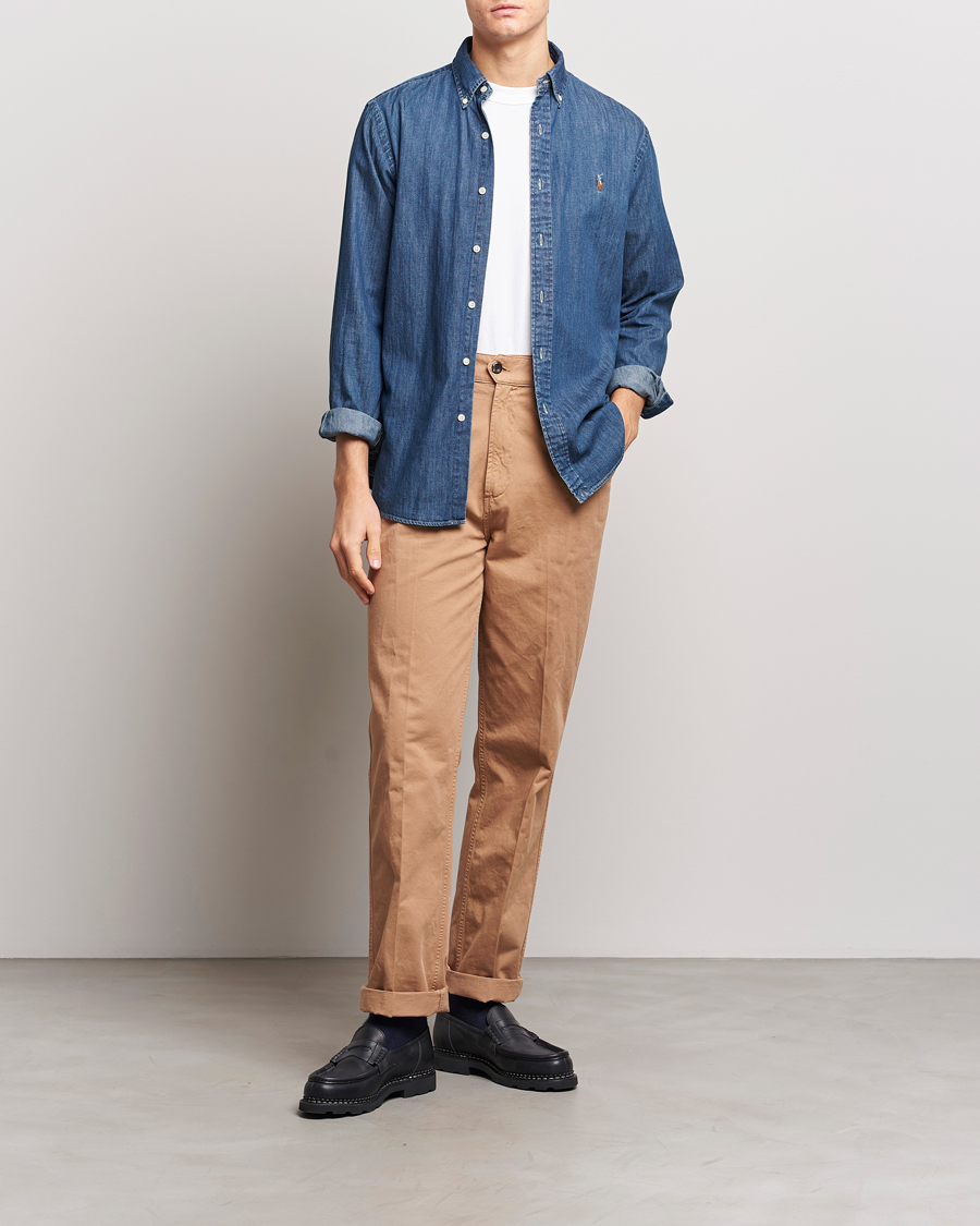 Herren | Hemden | Polo Ralph Lauren | Custom Fit Shirt Denim Dark Wash