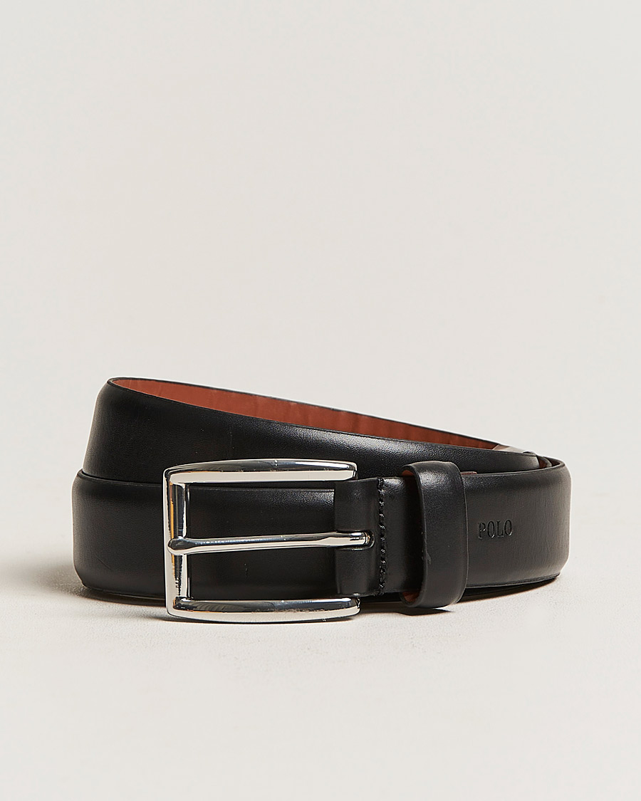 Herren | Polo Ralph Lauren Cowhide Belt 3 cm Black | Polo Ralph Lauren | Cowhide Belt 3 cm Black
