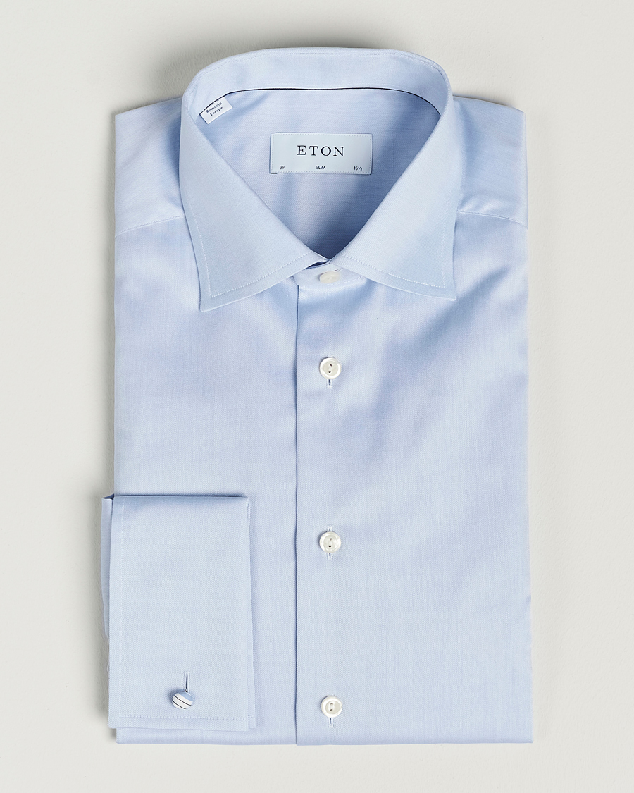 Herren | Hemden | Eton | Slim Fit Shirt Double Cuff Blue
