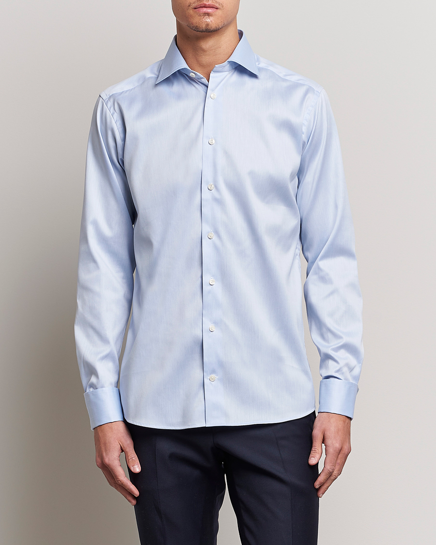 Herren | Festive | Eton | Slim Fit Shirt Double Cuff Blue