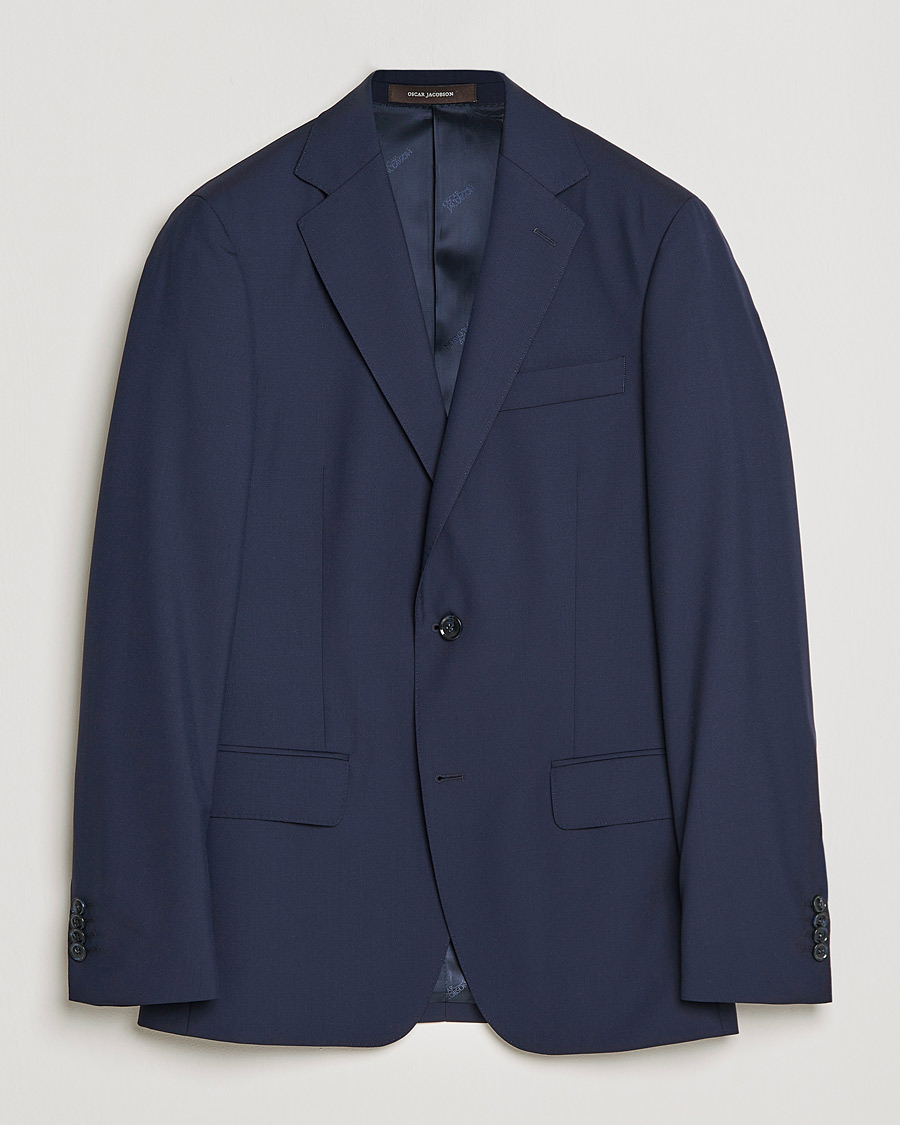 Herren | Sakkos | Oscar Jacobson | Edmund Blazer Super 120's Wool Navy