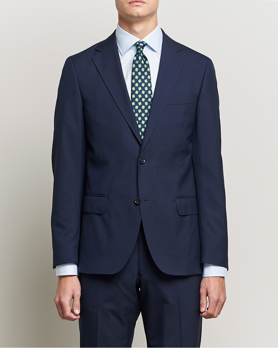 Herren | Sakkos | Oscar Jacobson | Edmund Blazer Super 120's Wool Navy