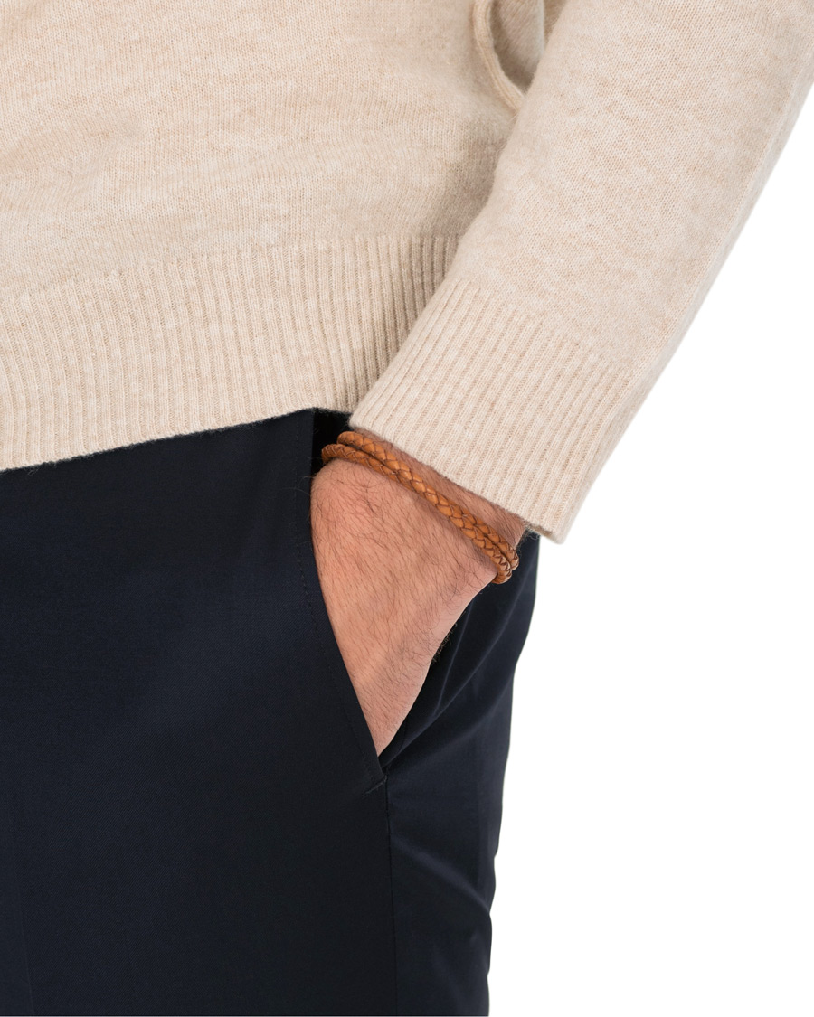 Herren | Skultuna Two Row Leather Bracelet Brown Steel | Skultuna | Two Row Leather Bracelet Brown Steel