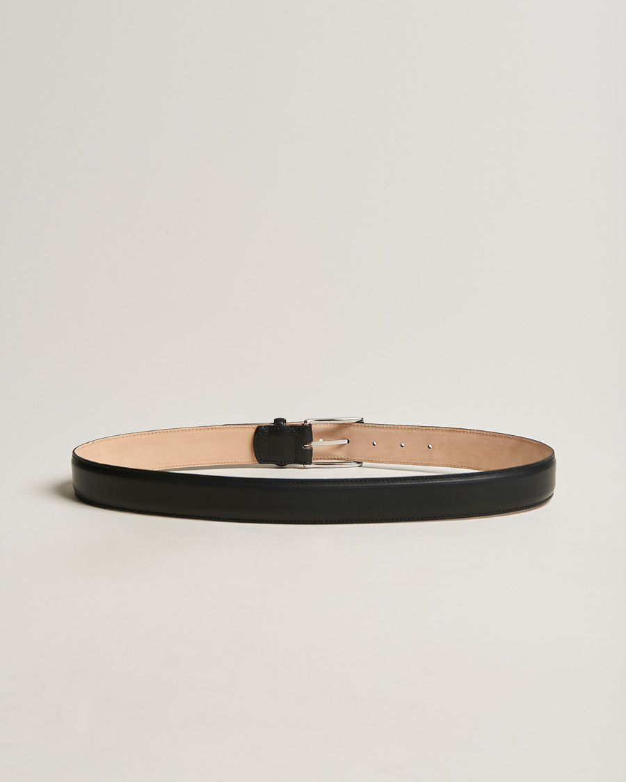 Herren | Sale accessoires | Loake 1880 | Henry Leather Belt 3,3 cm Black