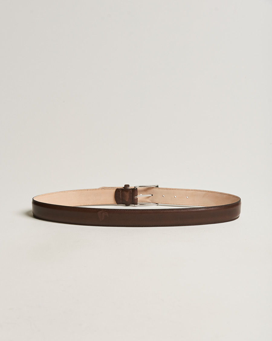 Herren |  | Loake 1880 | Henry Leather Belt 3,3 cm Dark Brown