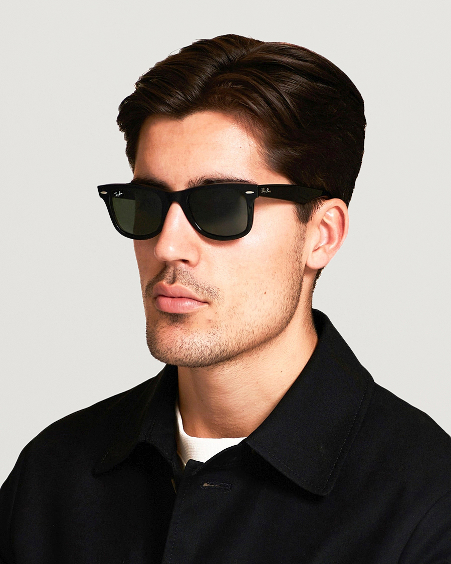 Herren | Gebogene Sonnenbrillen | Ray-Ban | Original Wayfarer Sunglasses Black/Crystal Green