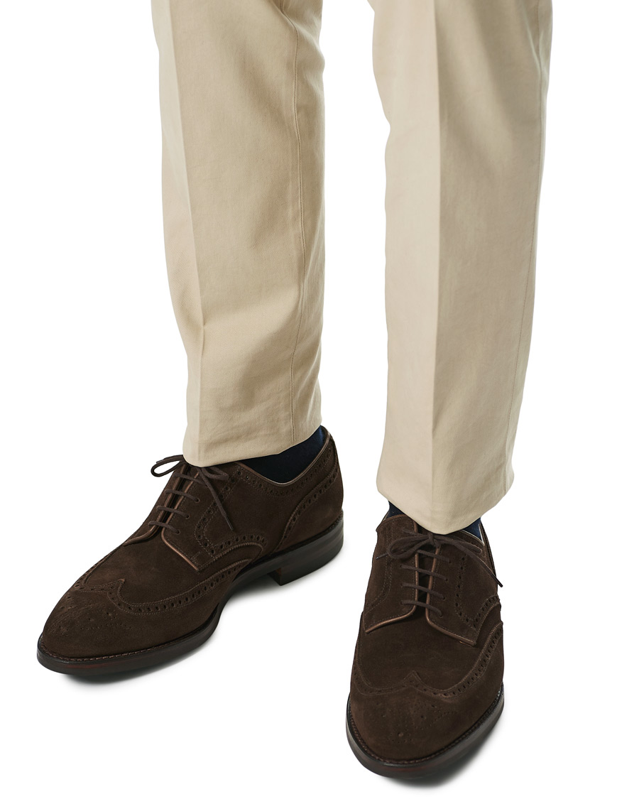 Herren | Crockett & Jones Swansea Brogue Dark Brown Suede | Crockett & Jones | Swansea Brogue Dark Brown Suede